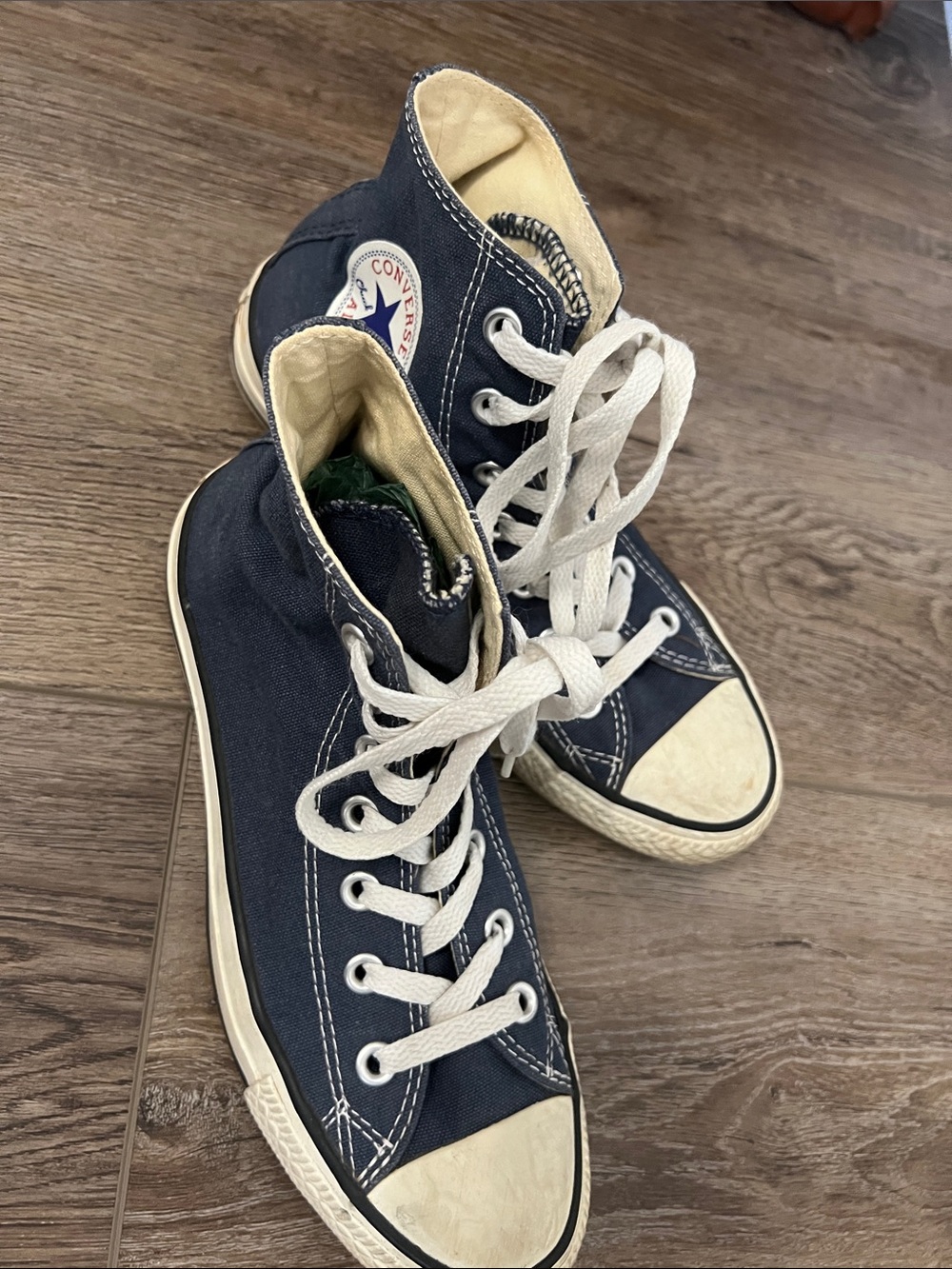 Converse Navy and White High-Top Sneakers